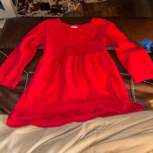 Kids Vibrant Red Long Sleeve Dress